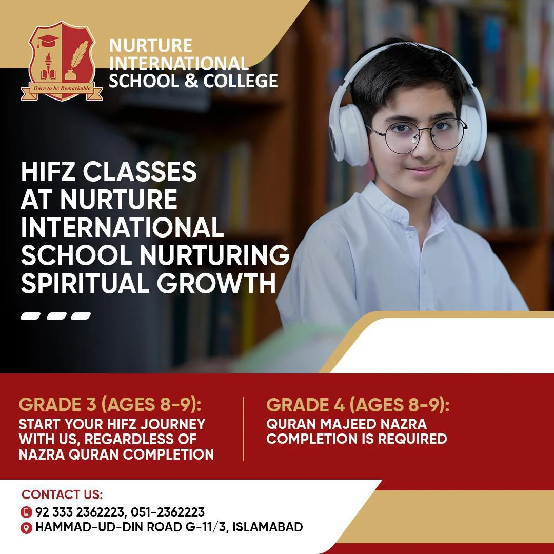 Nurture Hifz Classes programme poster